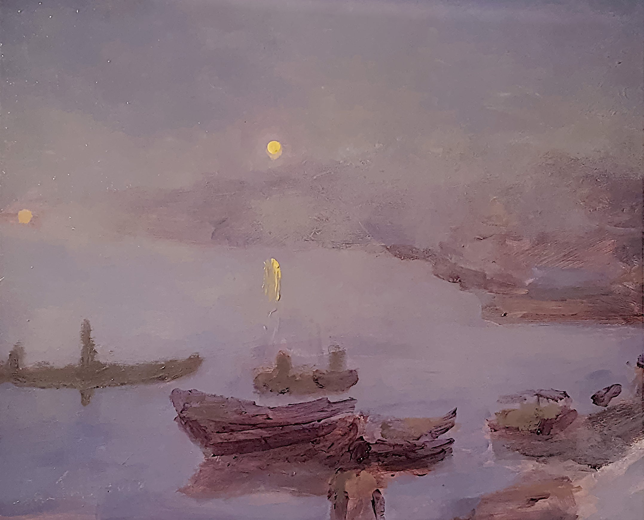 Ganges River at Dawn: homage to Monet's, 'Impression Sunrise' (2018)