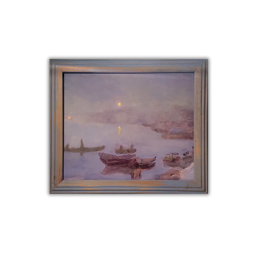 Ganges River at Dawn: homage to Monet's, 'Impression Sunrise' (2018)