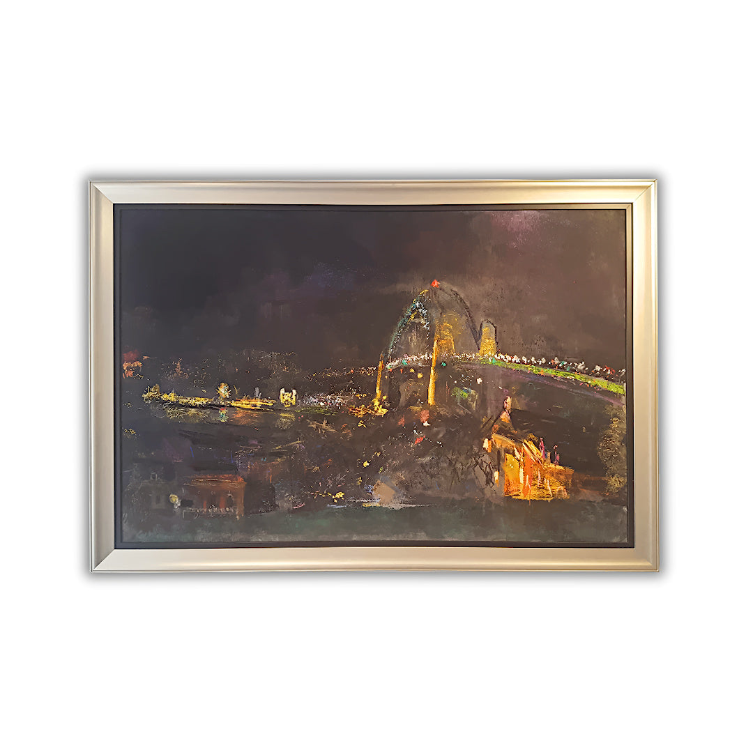 Harbour Bridge Aflame in Light, from the Observatory (2017)